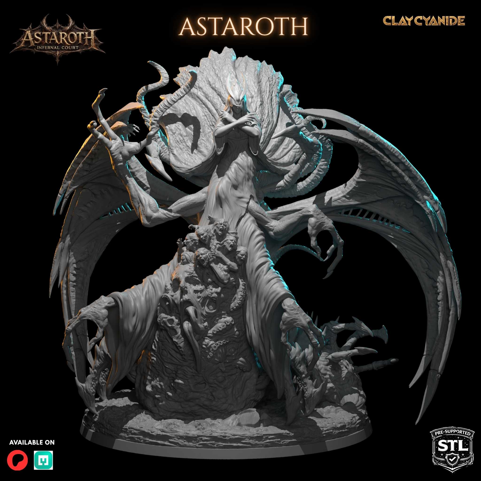 Astaroth demon duke STL miniature detail — Clay Cyanide